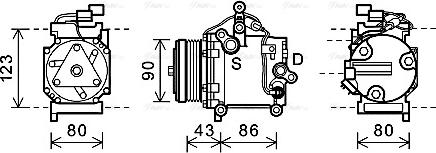 Ava Quality Cooling MTK226 - Компресор, кондиціонер autocars.com.ua