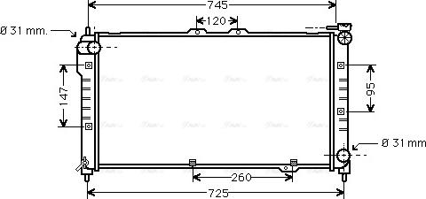 Ava Quality Cooling MZ 2101 - Радиатор, охлаждение двигателя autodnr.net