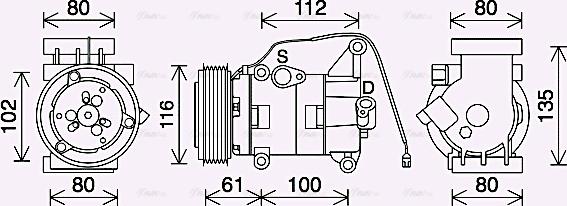 Ava Quality Cooling MZAK290 - Компресор, кондиціонер autocars.com.ua