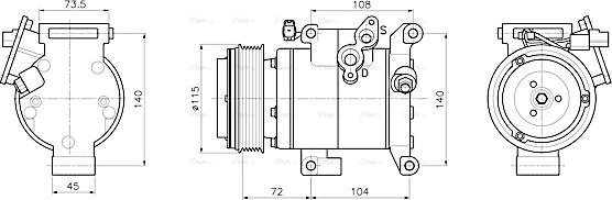 Ava Quality Cooling MZAK304 - Компресор, кондиціонер autocars.com.ua