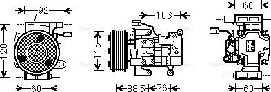 Ava Quality Cooling MZK251 - Компресор, кондиціонер autocars.com.ua