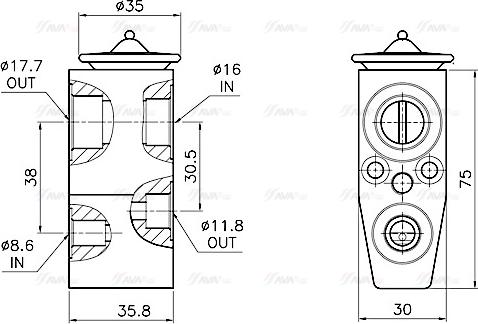 Ava Quality Cooling OL1746 - Розширювальний клапан, кондиціонер autocars.com.ua