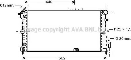 AVA OL 2187 - Радіатор, охолодження двигуна autocars.com.ua