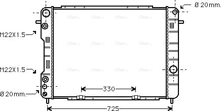 Ava Quality Cooling OL 2249 - Радіатор, охолодження двигуна autocars.com.ua