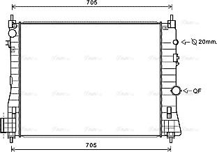 Ava Quality Cooling OL2665 - Радіатор, охолодження двигуна autocars.com.ua