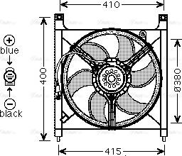 AVA OL 7525 - Вентилятор, охолодження двигуна autocars.com.ua