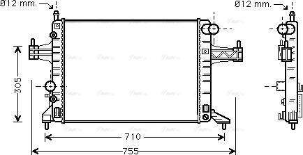 Ava Quality Cooling OLA2308 - Радіатор, охолодження двигуна autocars.com.ua