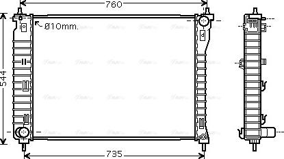 Ava Quality Cooling OLA2435 - Радиатор, охлаждение двигателя avtokuzovplus.com.ua