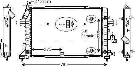 Ava Quality Cooling OLA2467 - Радіатор, охолодження двигуна autocars.com.ua