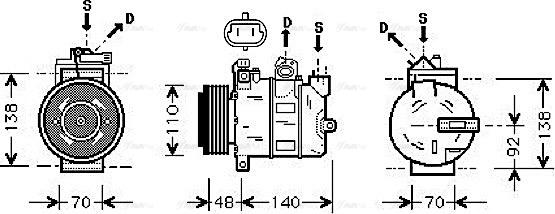 Ava Quality Cooling OLAK356 - Компресор, кондиціонер autocars.com.ua