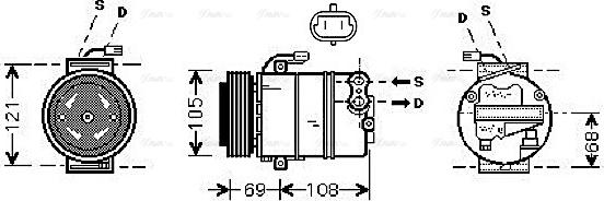 Ava Quality Cooling OLAK358 - Компрессор кондиционера avtokuzovplus.com.ua