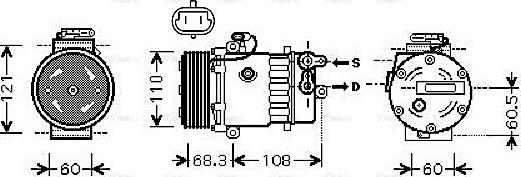 Ava Quality Cooling OL K464 - Компресор, кондиціонер autocars.com.ua