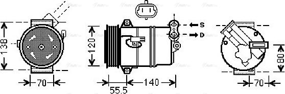 Ava Quality Cooling OLAK498 - Компрессор кондиционера avtokuzovplus.com.ua