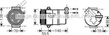 Ava Quality Cooling OL K498 - Компресор, кондиціонер autocars.com.ua