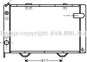 Ava Quality Cooling PE 2038 - Радіатор, охолодження двигуна autocars.com.ua