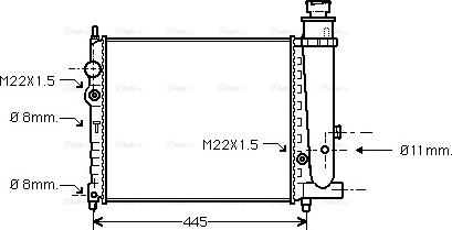 Ava Quality Cooling PE 2073 - Радіатор, охолодження двигуна autocars.com.ua