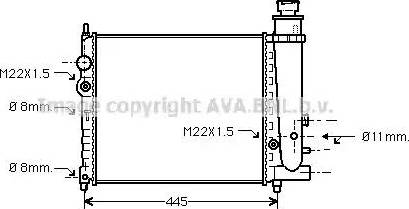 Ava Quality Cooling PE 2078 - Радіатор, охолодження двигуна autocars.com.ua