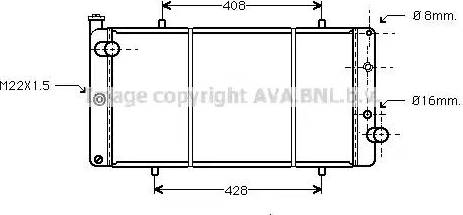 Ava Quality Cooling PE 2105 - Радіатор, охолодження двигуна autocars.com.ua