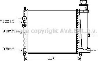 Ava Quality Cooling PE 2116 - Радіатор, охолодження двигуна autocars.com.ua