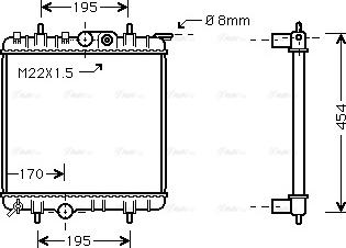 Ava Quality Cooling PE 2188 - Радиатор, охлаждение двигателя avtokuzovplus.com.ua