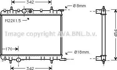 Ava Quality Cooling PE 2203 - Радиатор, охлаждение двигателя avtokuzovplus.com.ua