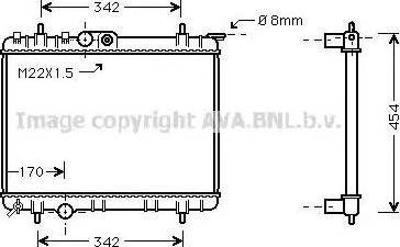 Ava Quality Cooling PE 2205 - Радіатор, охолодження двигуна autocars.com.ua