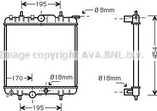 Ava Quality Cooling PE 2224 - Радіатор, охолодження двигуна autocars.com.ua