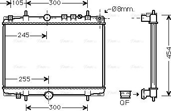 Ava Quality Cooling PE 2234 - Радіатор, охолодження двигуна autocars.com.ua