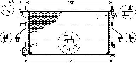 Ava Quality Cooling PEA2310 - Радіатор, охолодження двигуна autocars.com.ua