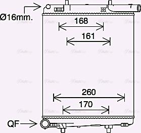 Ava Quality Cooling PE2411 - Радіатор, охолодження двигуна autocars.com.ua