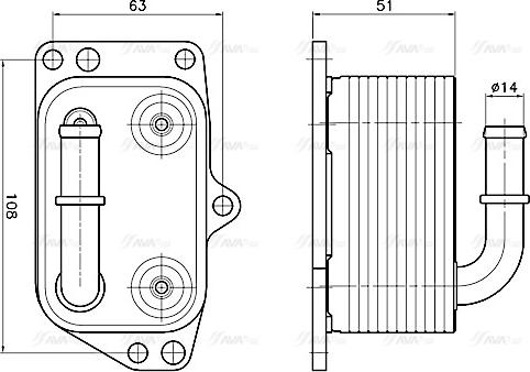 Ava Quality Cooling PE3433 - Масляний радіатор, рухове масло autocars.com.ua