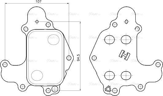 Ava Quality Cooling PE3434 - Масляний радіатор, рухове масло autocars.com.ua