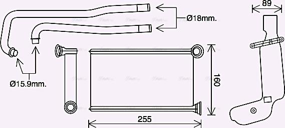 AVA PE6416 - Теплообмінник, опалення салону autocars.com.ua