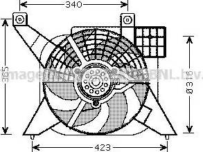 Ava Quality Cooling PE 7545 - Вентилятор, охолодження двигуна autocars.com.ua