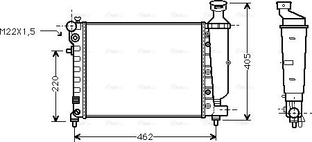 Ava Quality Cooling PEA2012 - Радіатор, охолодження двигуна autocars.com.ua