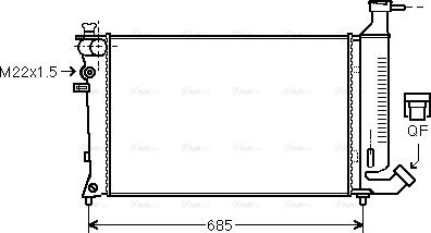 Ava Quality Cooling PEA2148 - Радиатор, охлаждение двигателя avtokuzovplus.com.ua