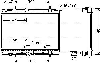 Ava Quality Cooling PEA2201 - Радіатор, охолодження двигуна autocars.com.ua