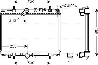 Ava Quality Cooling PEA2202 - Радіатор, охолодження двигуна autocars.com.ua