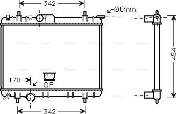 Ava Quality Cooling PEA2210 - Радіатор, охолодження двигуна autocars.com.ua