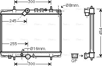 Ava Quality Cooling PEA2217 - Радиатор, охлаждение двигателя avtokuzovplus.com.ua