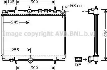 Ava Quality Cooling PEA2234 - Радіатор, охолодження двигуна autocars.com.ua