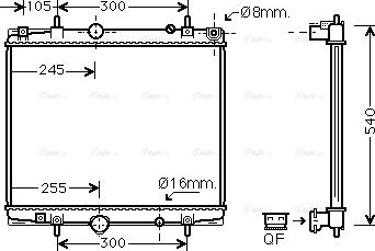 Ava Quality Cooling PEA2237 - Радіатор, охолодження двигуна autocars.com.ua