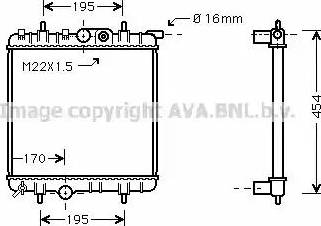 Ava Quality Cooling PEA2243 - Радиатор, охлаждение двигателя avtokuzovplus.com.ua