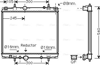 Ava Quality Cooling PEA2275 - Радиатор, охлаждение двигателя avtokuzovplus.com.ua