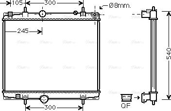 Ava Quality Cooling PEA2277 - Радіатор, охолодження двигуна autocars.com.ua