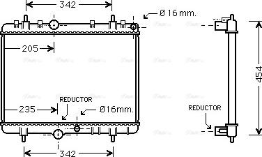 Ava Quality Cooling PEA2280 - Радиатор, охлаждение двигателя avtokuzovplus.com.ua