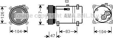 Ava Quality Cooling PE K066 - Компресор, кондиціонер autocars.com.ua