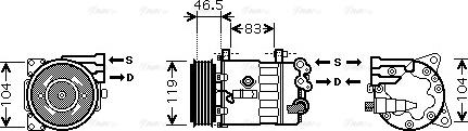 Ava Quality Cooling PE K326 - Компресор, кондиціонер autocars.com.ua