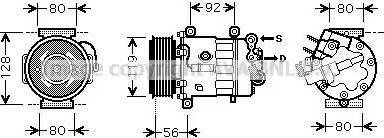 Ava Quality Cooling PE K327 - Компресор, кондиціонер autocars.com.ua