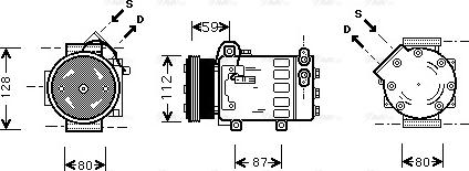 Ava Quality Cooling PE K333 - Компресор, кондиціонер autocars.com.ua